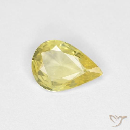 0.45ct Naturale Giallo chiaro Zaffiro, Forma a pera, VVS