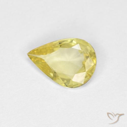 Zaffiro Giallo chiaro naturale da 0.45 ct, Forma a pera, VVS