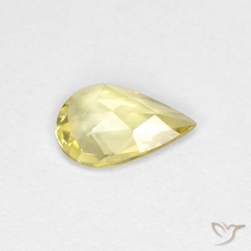 Zaffiro Giallo chiaro naturale da 0.45 ct, Forma a pera, VVS