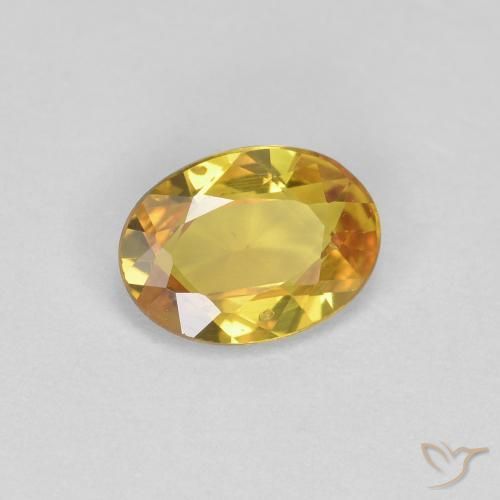 Zaffiro Dorato naturale da 0.71 ct, Ovale, VS