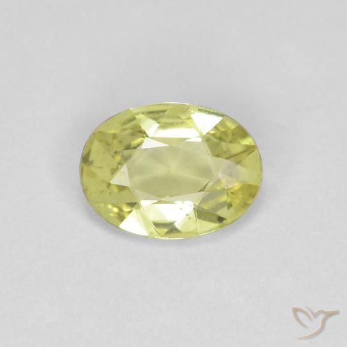 0.66ct Naturale Giallo chiaro verdastro Zaffiro, Ovale, VS