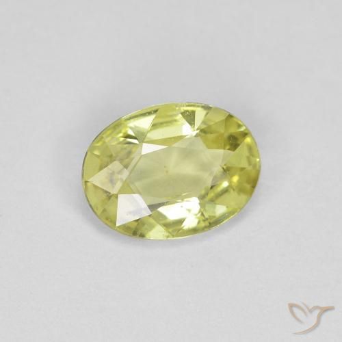 Zaffiro Giallo chiaro verdastro naturale da 0.66 ct, Ovale, VS