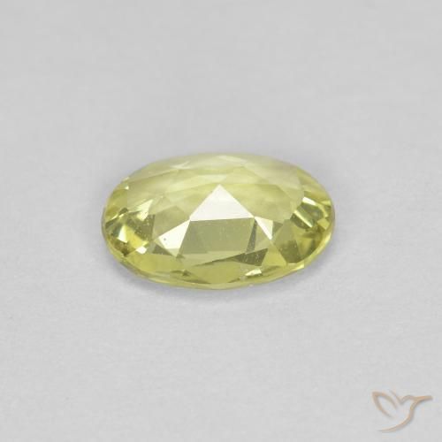 Zaffiro Giallo chiaro verdastro naturale da 0.66 ct, Ovale, VS