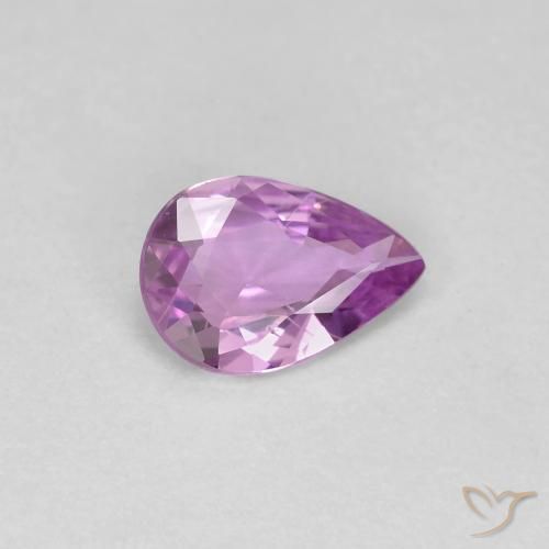 Zaffiro Viola medio naturale da 0.48 ct, Forma a pera, VS