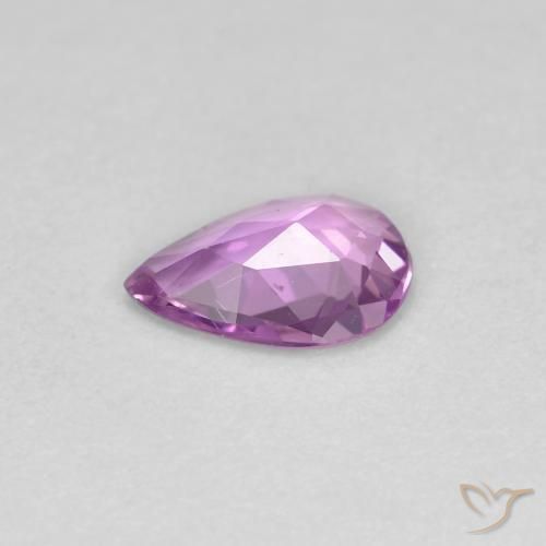 Zaffiro Viola medio naturale da 0.48 ct, Forma a pera, VS