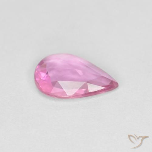 Zaffiro Rosa hot naturale da 0.52 ct, Forma a pera, VVS