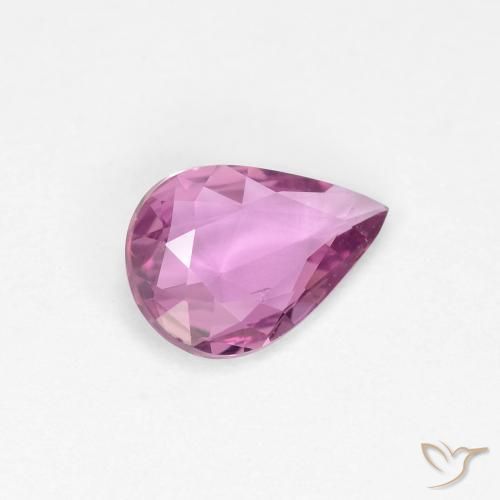 Zaffiro Rosa porpora reale naturale da 0.51 ct, Forma a pera, VVS-VS