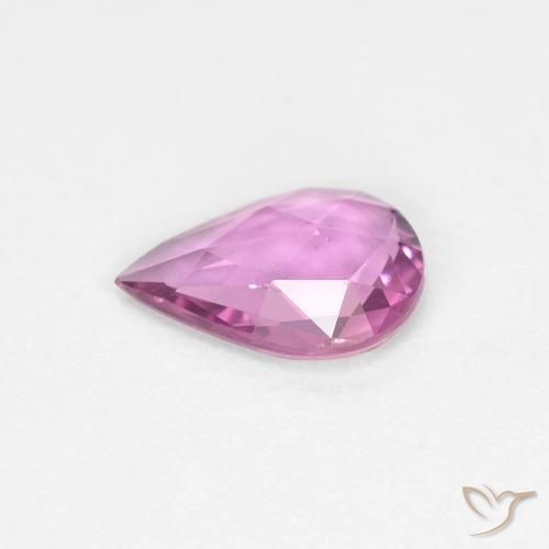 Zaffiro Rosa porpora reale naturale da 0.51 ct, Forma a pera, VVS-VS