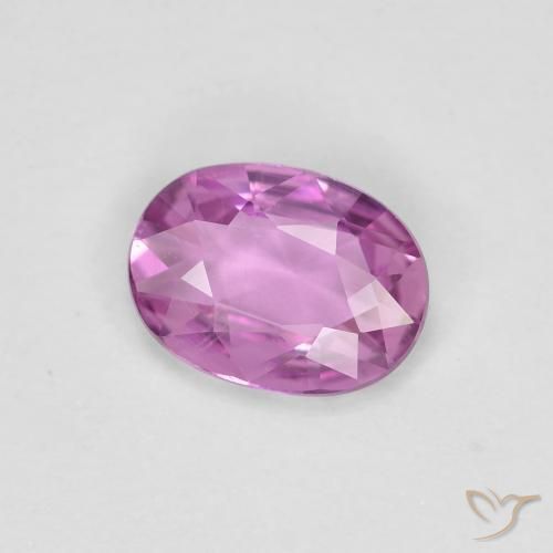 Zaffiro Viola Rosato Intenso naturale da 0.71 ct, Ovale, VVS-VS