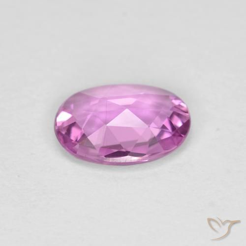 Zaffiro Viola Rosato Intenso naturale da 0.71 ct, Ovale, VVS-VS