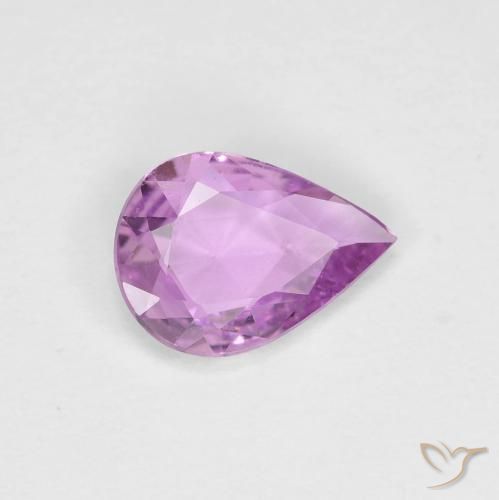 Zaffiro Viola rosato intenso naturale da 0.53 ct, Forma a pera, VVS-VS
