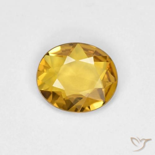 0.53ct Naturale Dorato Zaffiro, Ovale, VVS