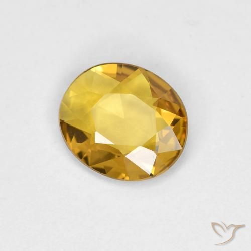 Zaffiro Dorato naturale da 0.53 ct, Ovale, VVS