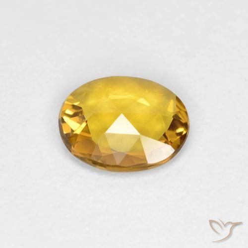 Zaffiro Dorato naturale da 0.53 ct, Ovale, VVS