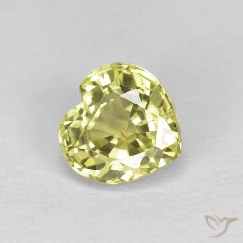 Zaffiro Giallo chiaro naturale da 0.54 ct, Cuore, VS
