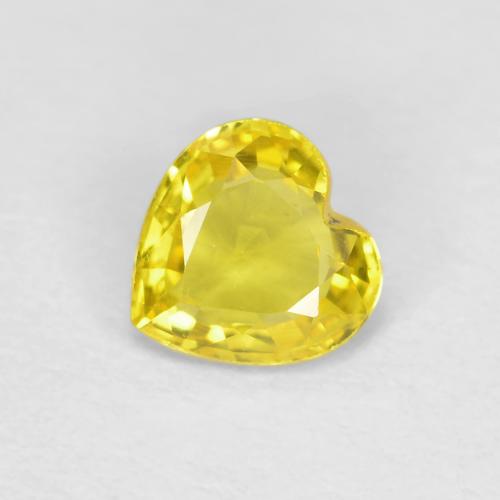 Zaffiro Giallo medio naturale da 0.40 ct, A forma di cuore, VS