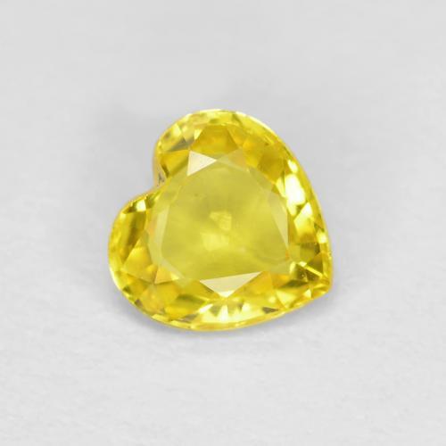 Zaffiro Giallo medio naturale da 0.40 ct, A forma di cuore, VS