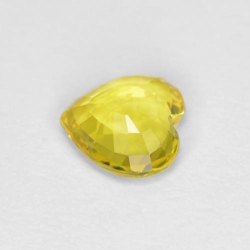 Zaffiro Giallo medio naturale da 0.40 ct, A forma di cuore, VS