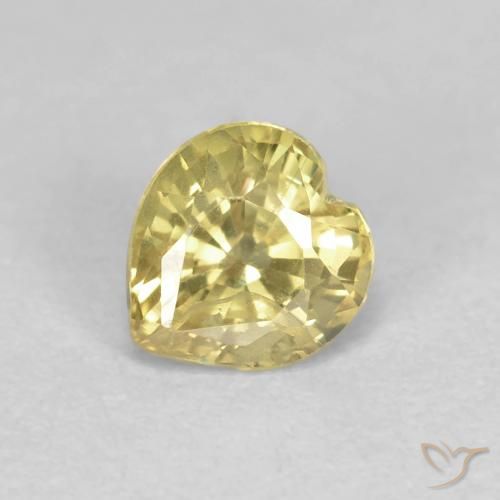 Zaffiro Giallo di Digione naturale da 0.53 ct, Cuore, VVS-VS