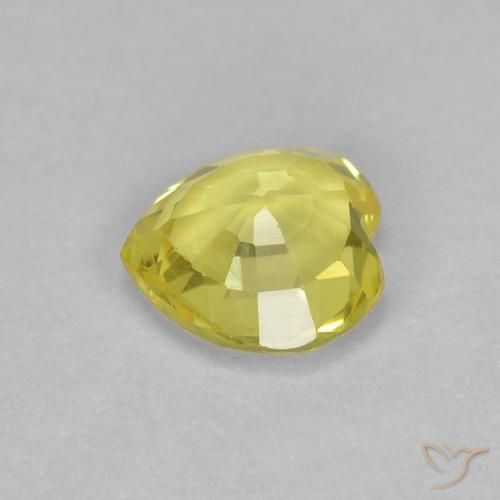 Zaffiro Giallo pallido naturale da 0.43 ct, Cuore, VVS-VS