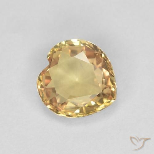 Zaffiro Dorato naturale da 0.43 ct, Cuore, VVS