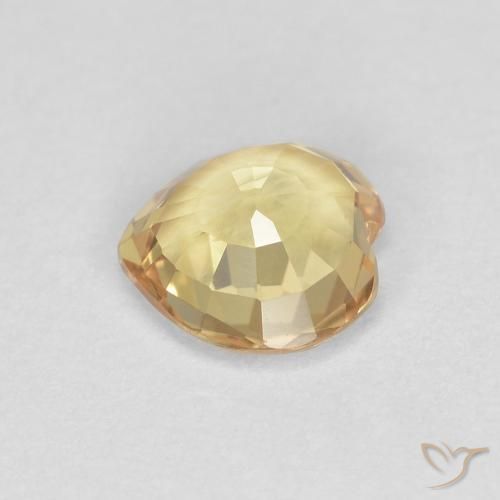 Zaffiro Dorato naturale da 0.43 ct, Cuore, VVS
