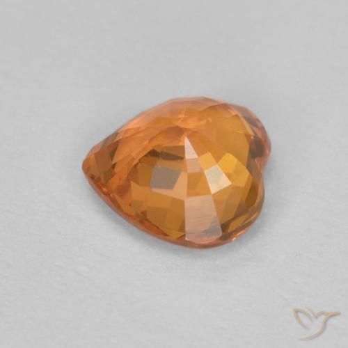 Zaffiro Arancione brillante naturale da 0.48 ct, Cuore, VVS