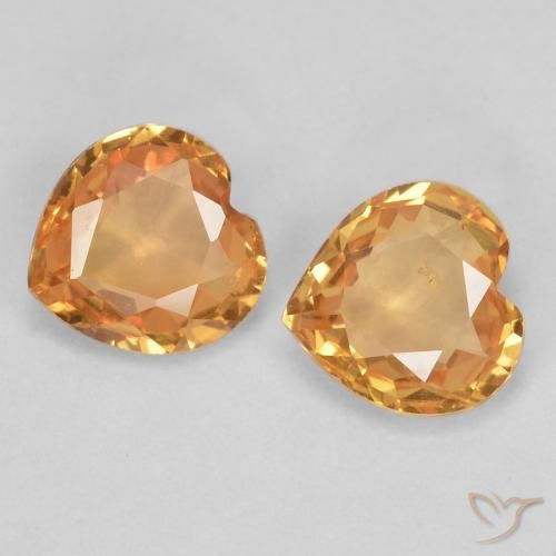Gemme di Zaffiro Arancio Intenso naturale da 0.72 ct, Cuore, VS