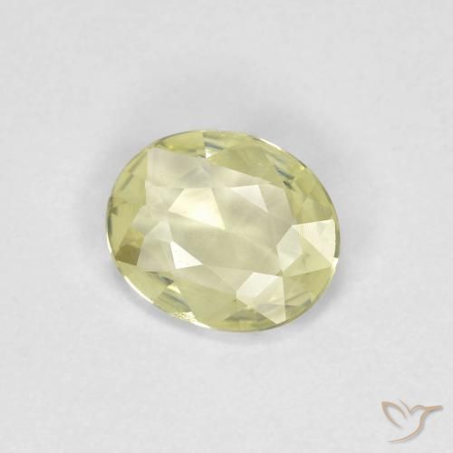 Zaffiro Giallo medio-chiaro naturale da 0.56 ct, Ovale, VVS