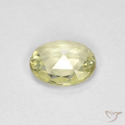 Zaffiro Giallo medio-chiaro naturale da 0.56 ct, Ovale, VVS
