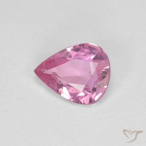 Zaffiro Rosa porpora reale naturale da 0.45 ct, Forma a pera, VS