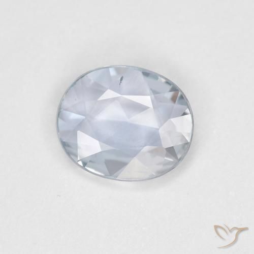 0.56ct Naturale Bianco bluastro Zaffiro, Ovale, VS