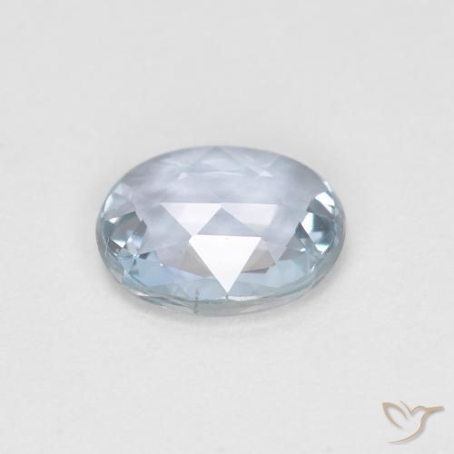 Zaffiro Bianco bluastro naturale da 0.56 ct, Ovale, VS