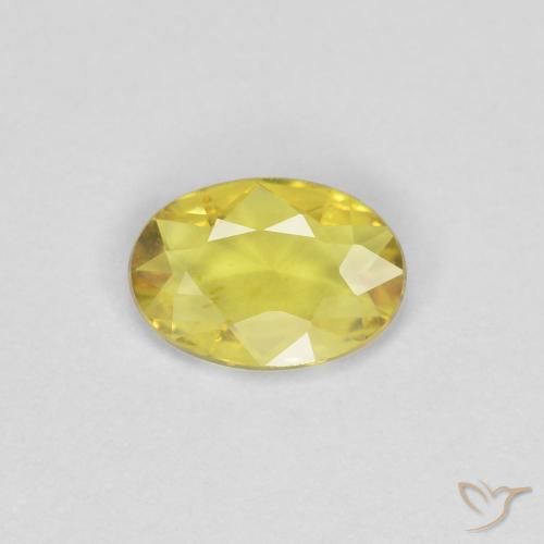 0.33ct Naturale Giallo Zaffiro, Ovale, VS