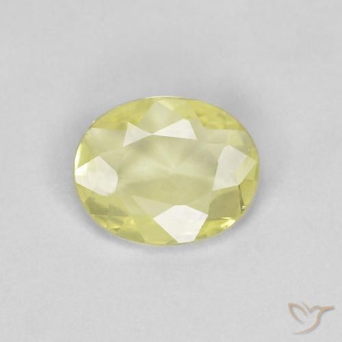 0.53ct Naturale Giallo chiaro Zaffiro, Ovale, VS