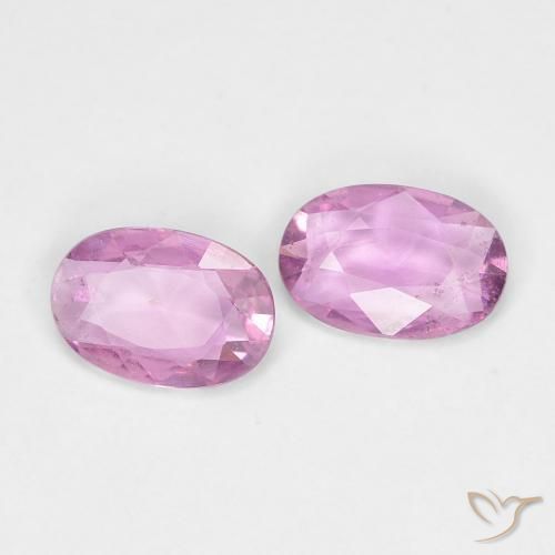 Gemme di Zaffiro Rosa porpora chiaro reale naturale da 0.74 ct, Ovale, VS
