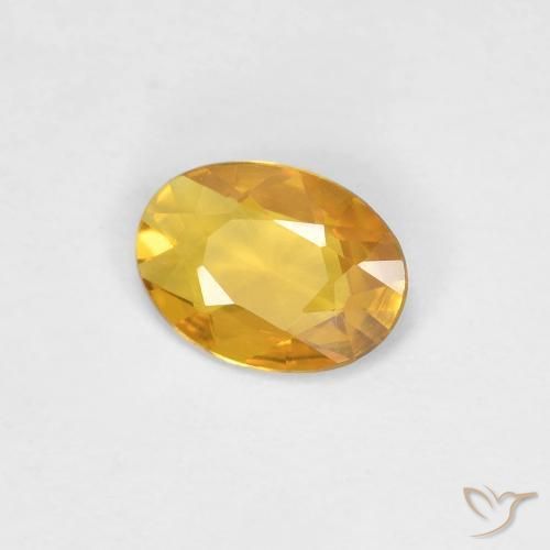 Zaffiro Arancio Dorato Profondo naturale da 0.34 ct, Ovale, VVS-VS