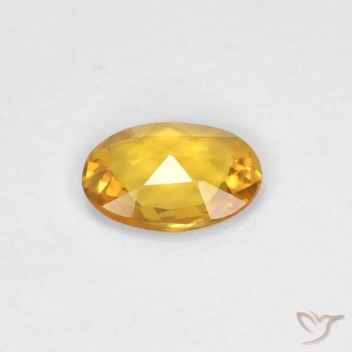 Zaffiro Arancio Dorato Profondo naturale da 0.34 ct, Ovale, VVS-VS