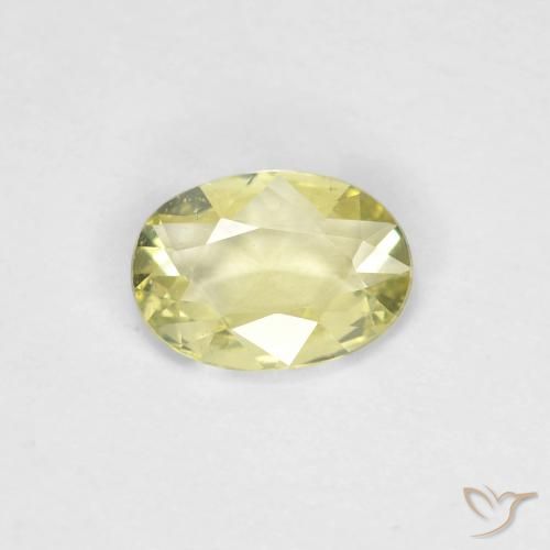 0.36ct Naturale Giallo medio-chiaro Zaffiro, Ovale, VVS-VS