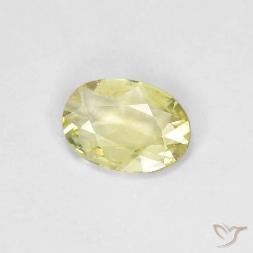 Zaffiro Giallo medio-chiaro naturale da 0.36 ct, Ovale, VVS-VS