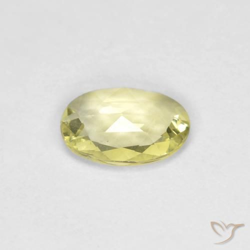 Zaffiro Giallo medio-chiaro naturale da 0.36 ct, Ovale, VVS-VS