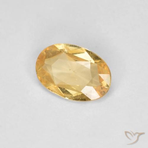 Zaffiro Oro pallido naturale da 0.41 ct, Ovale, VS