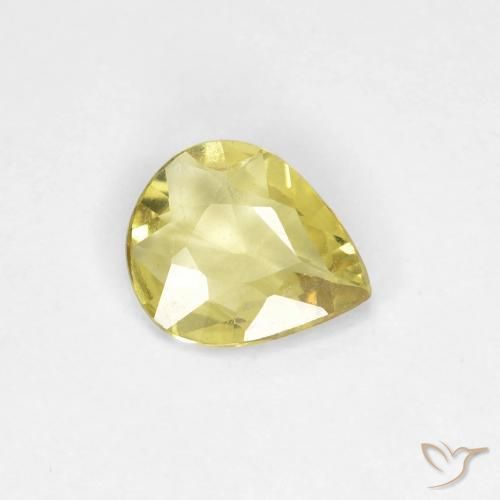 0.39ct Naturale Giallo medio Zaffiro, Forma a pera, VS