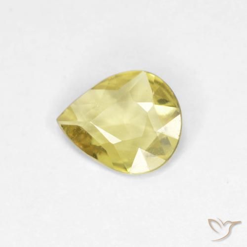 Zaffiro Giallo medio naturale da 0.39 ct, Forma a pera, VS