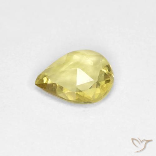 Zaffiro Giallo medio naturale da 0.39 ct, Forma a pera, VS