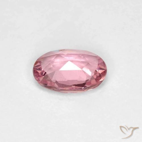 Zaffiro Gomma da masticare rosa chiaro naturale da 0.48 ct, Ovale, VS