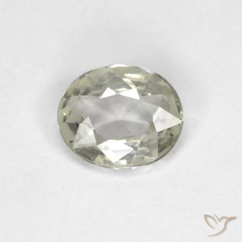 0.53ct Naturale Verde grigiastro Zaffiro, Ovale, VVS