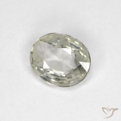 Zaffiro Verde grigiastro naturale da 0.53 ct, Ovale, VVS