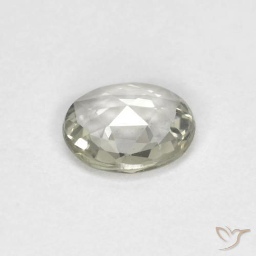 Zaffiro Verde grigiastro naturale da 0.53 ct, Ovale, VVS