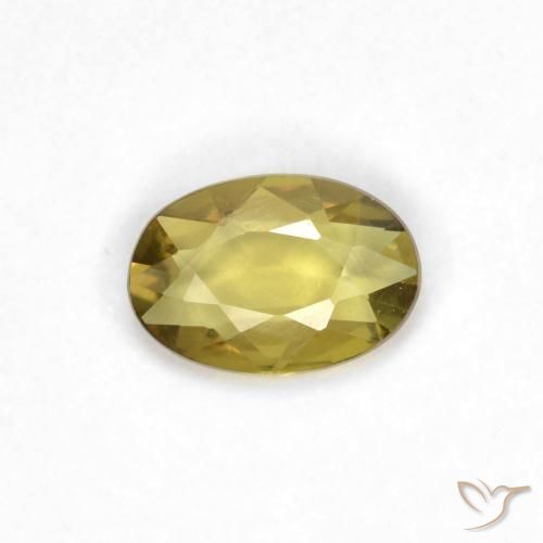 0.41ct Naturale Oro giallastro Zaffiro, Ovale, VVS